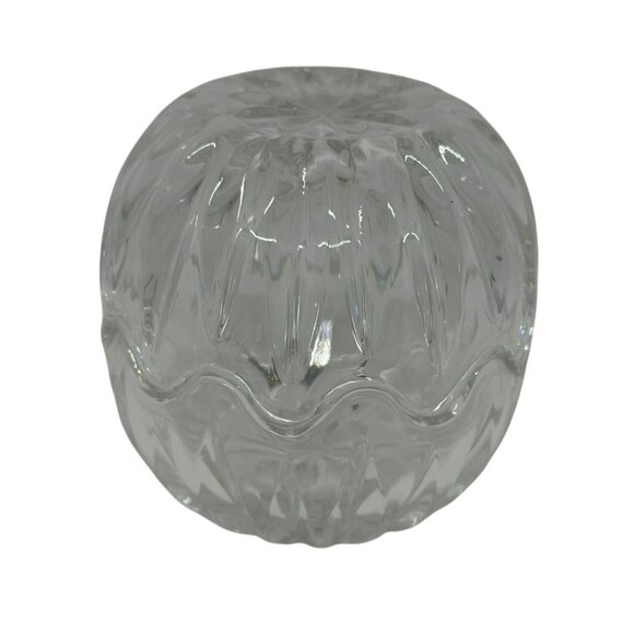 VTG Clear Cut Glass Covered Candy Dish Bowl | Round Crystal Trinket Box with Lid - Picture 1 of 7